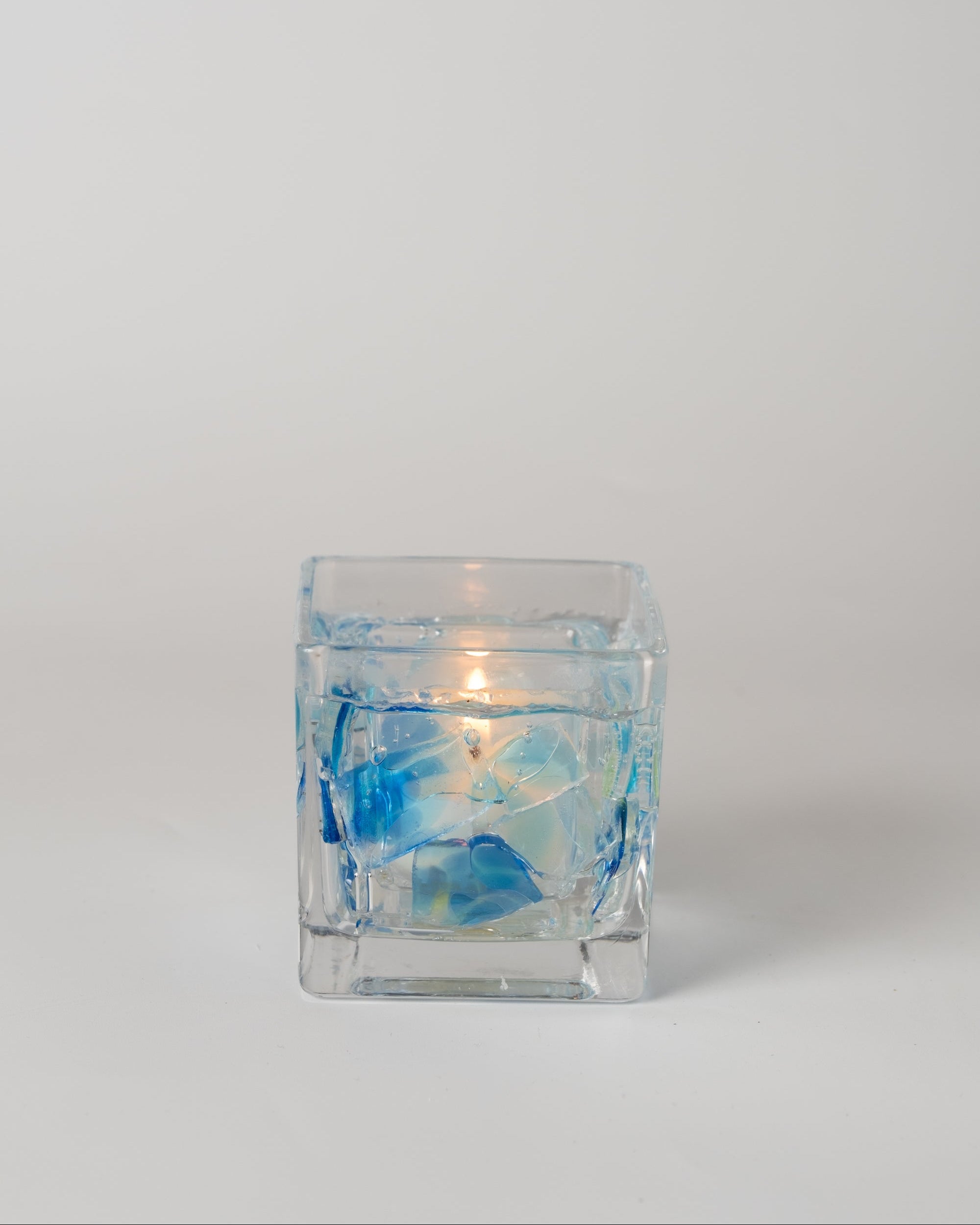 Square Ryukyu Fragment Candle +Tea Candle 4pcs Set